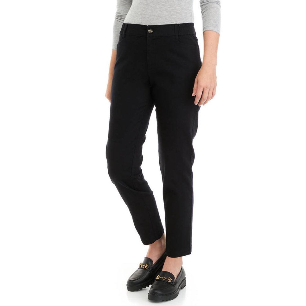 Black Elastic Back Twill Pants Size 12A